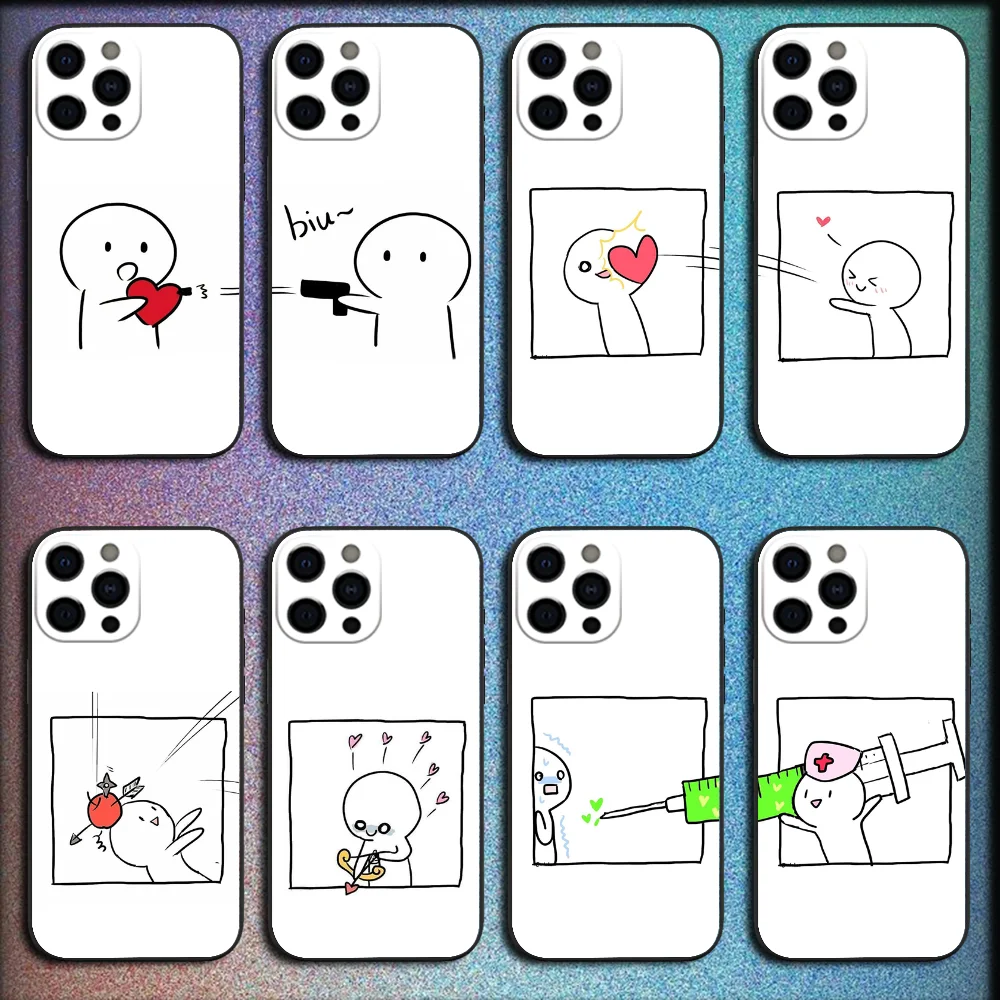 

Funny Boy Girl Couple Phone Case For iPhone 16,15,14,13,12,11,Pro,X,XS,Max,XR,Plus,Mini Soft Black Cover