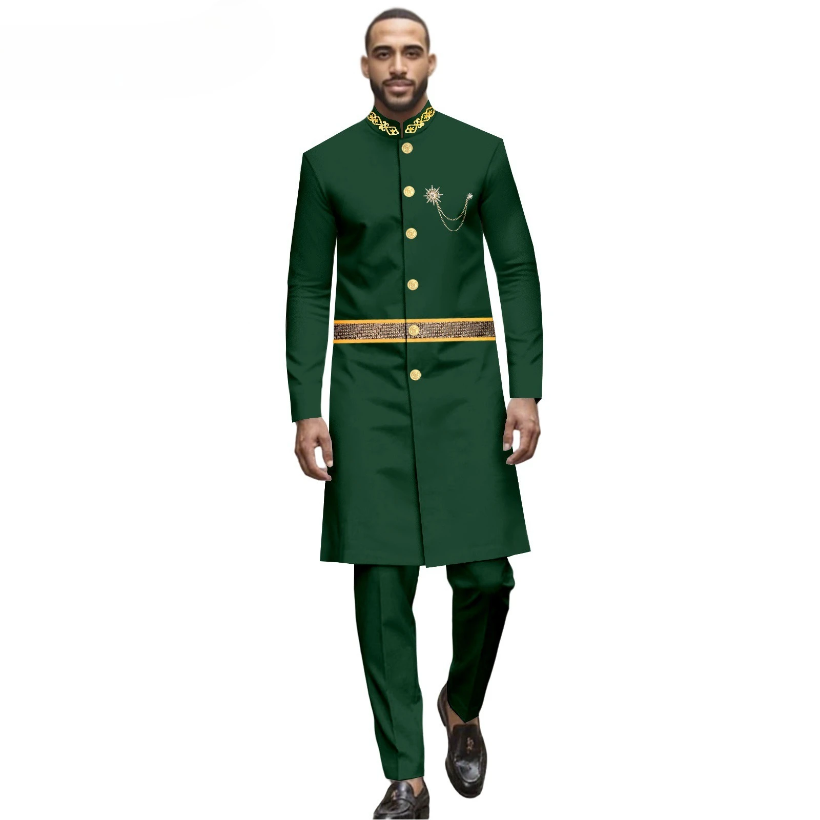 

The Latest Men's Solid Color Suit Two-piece Set with Lapel Collar and Double Breasted Buttons for Four Seasons, Men's Business S