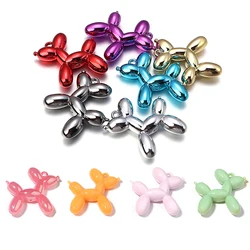 46*50mm Acrylic Balloon dog charms multi-color 5pcs Metal electroplating for necklace Bracelet Bag decoration DIY making