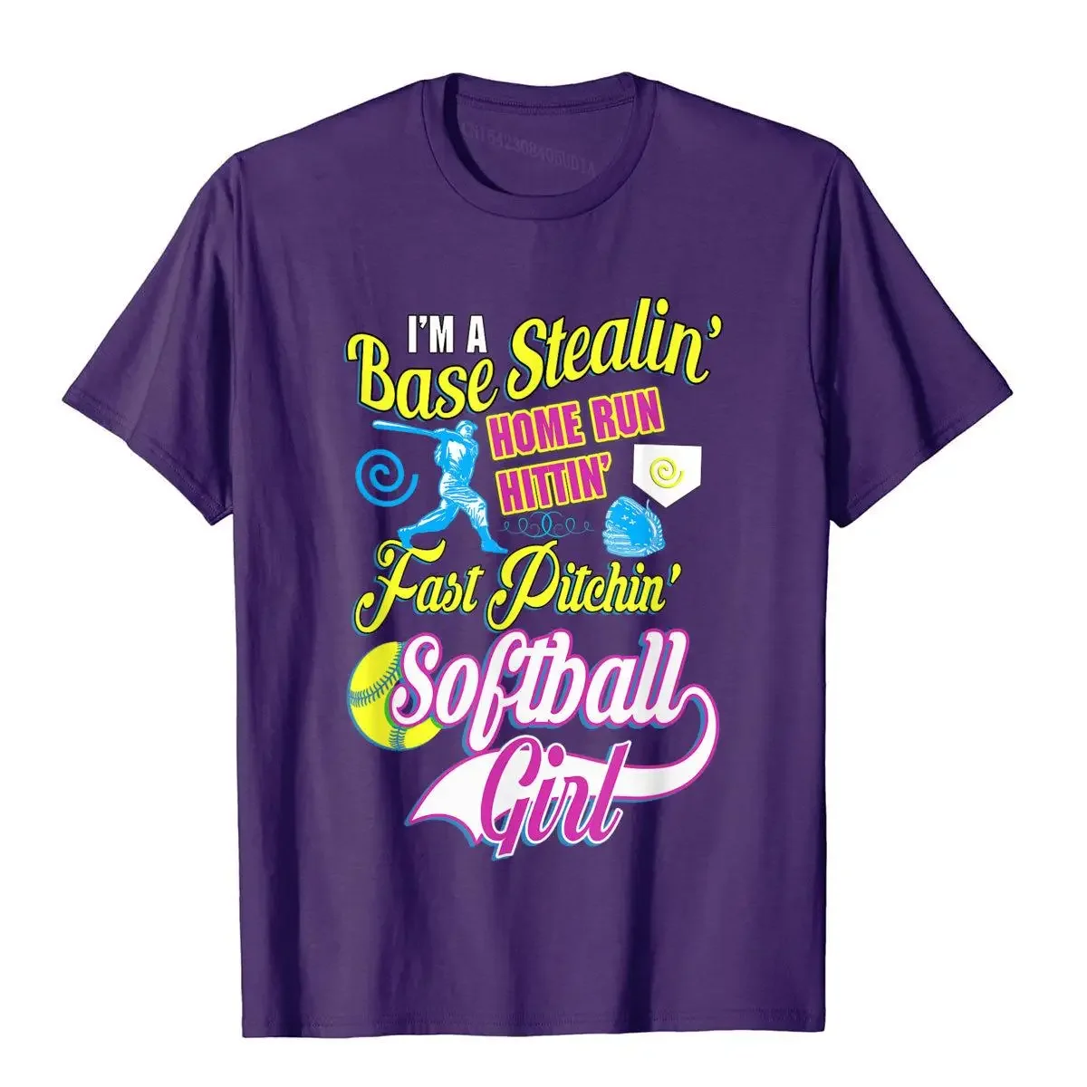 Softball Girl Lover Gift Shirt I' M A Base Stealin T-Shirt PrintedBeach T Shirt Newest Cotton Men T Shirt