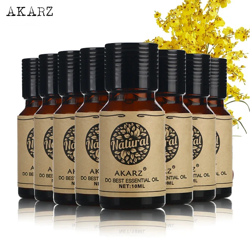 

AKARZ Essential Oil Sets 8-Pack Clove Neroli Melissa Almond Musk Orange Orchid Honeysuckle, Aromatherapy Massage Bath Skin Care