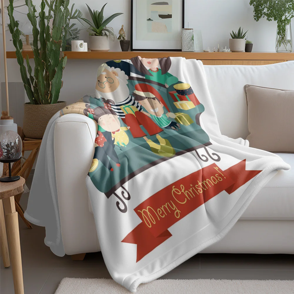TU Cozy Throw Blanket Soft Flannel Warm Fuzzy Bedspread Home Decor Living Room Dorm Room Gift Christmas Pattern Aesthetic Vintag
