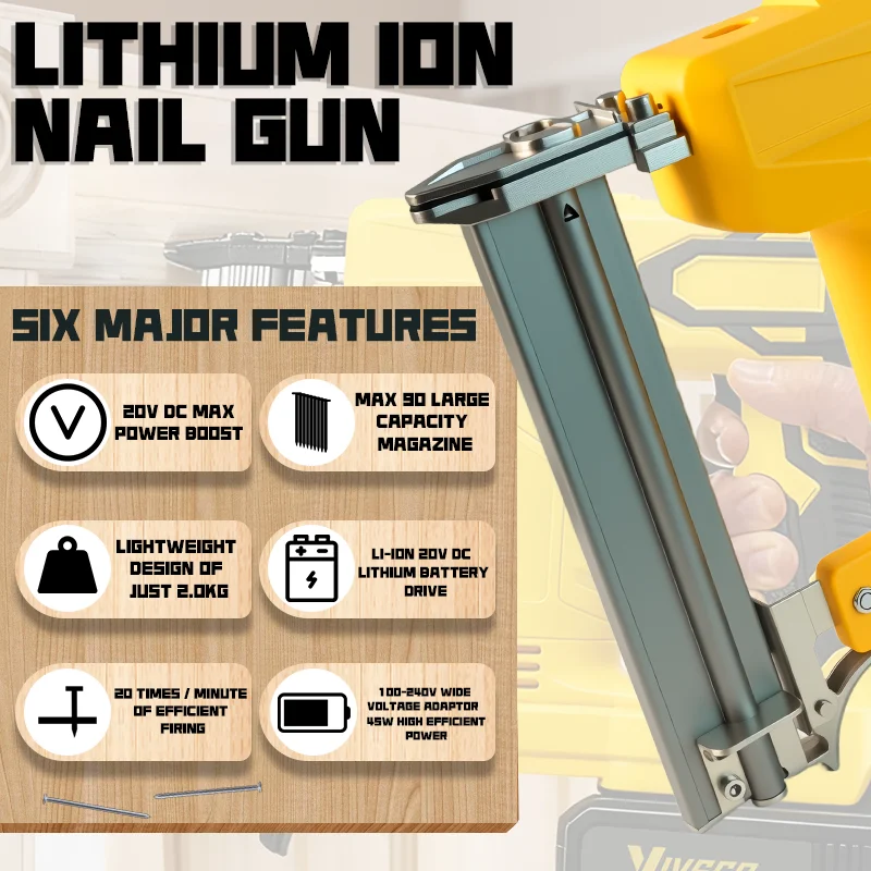 آلهة كهربائية لاسلكية 30 مللي متر براد مسدس مسامير مستقيم/شكل N الأظافر لدبوس بطارية ديوالت 20 فولت ﻿ آلة تسمير الأعمال الخشبية