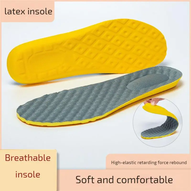 Orthopedic Sport Insoles Soft Breathable High Elasticity Shock Absorption Running Shoe Pad For Men Women Latex Massage Insole