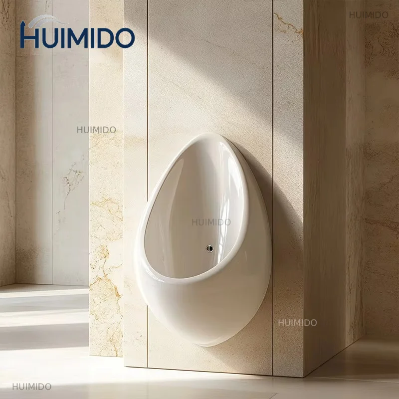 eco-friendly ceramic waterless urinal sensor wall-mounted portable bathroom function, suitable for sustainable office buildings