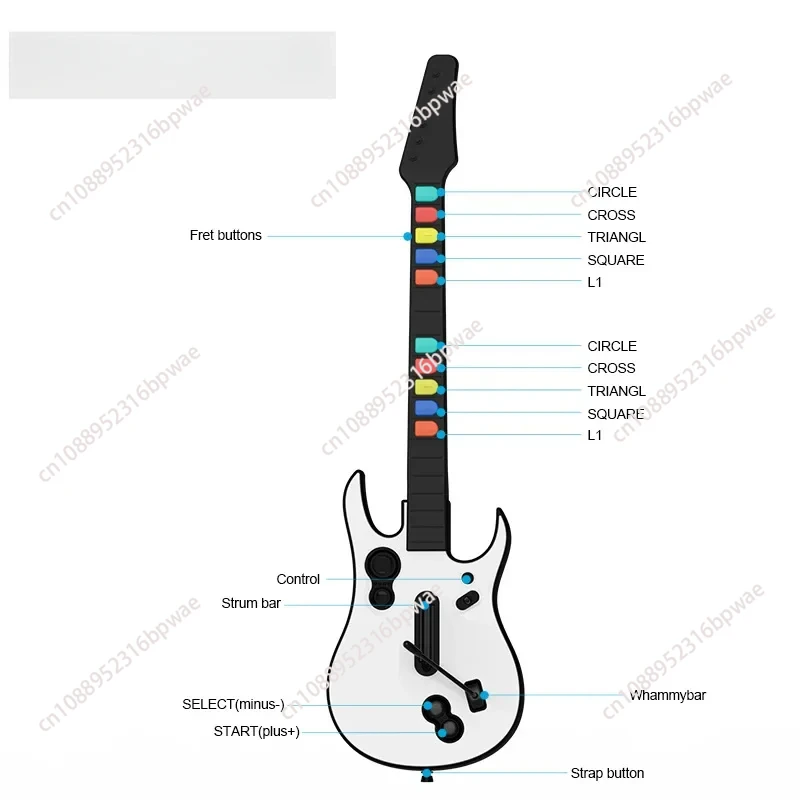 Game Wireless Gaming Controller  Rock band 2.4 G Remote Guitar Handle Console Gamepad 10Key For PC PS3 PC