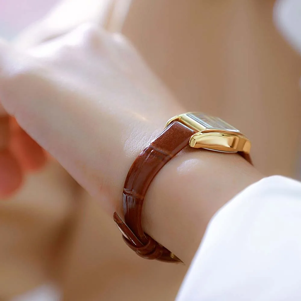 Orologio da polso al quarzo quadrato alla moda per donna, marchio di lusso, quadrante romano, cinturino in pelle, orologi da donna, orologio impermeabile, regalo nuovo