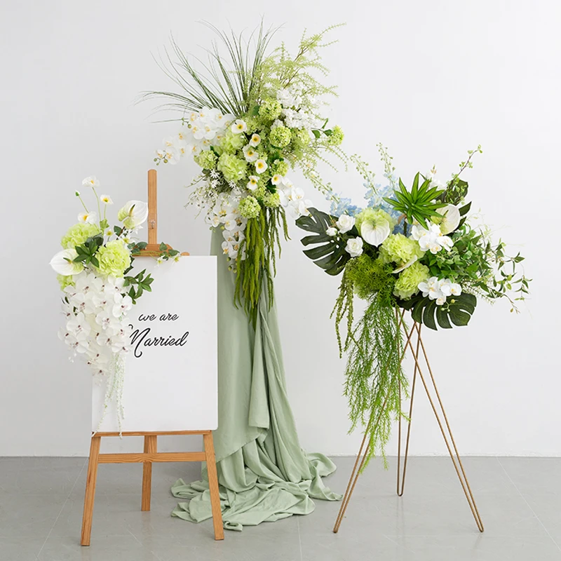 

Свадебный добро пожаловать цветок лес моделирование зеленое растение цветочное украшение KT доска фон церемония активности фотографии