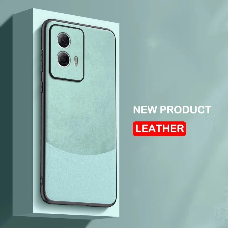 

Auroras For Moto G96 G56 G86 Power Case Business Spliced Color Leather Soft TPU Shell For Moto G56 G96 G86 Power Cover Fundas