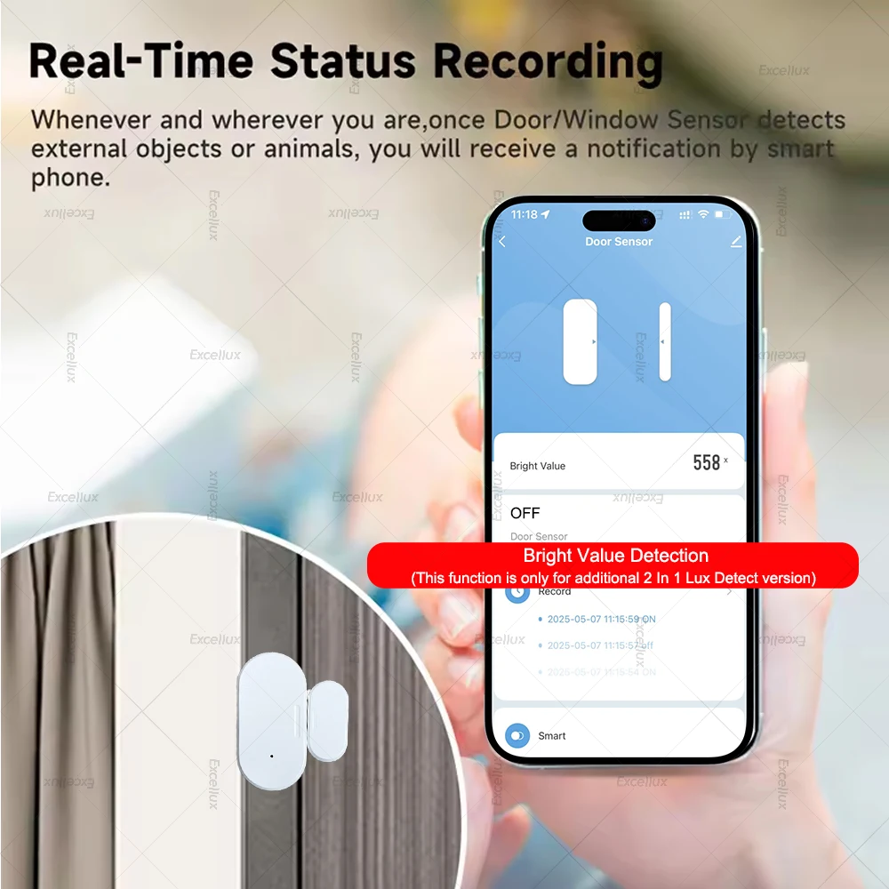 زيجبي 3.0 مستشعر نافذة الباب مع مستشعر السطوع/الاهتزاز حماية أمن المنزل الذكي إنذار الباب كاشف مفتوح/مغلق