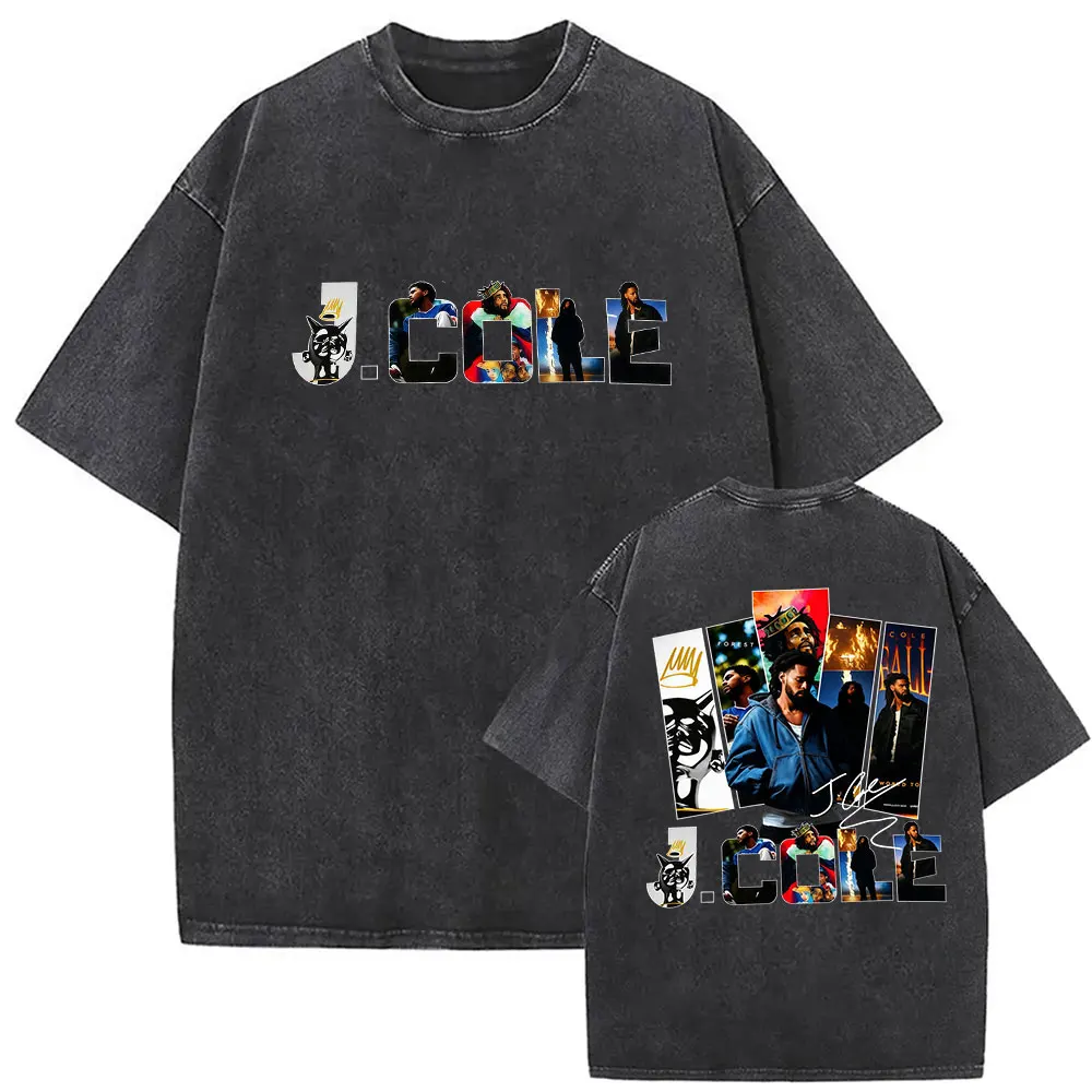 Vintage Washed J.Cole The Fall Off Tour 2026 Tour Graphic T Shirts Men O-Neck Fashion Oversized Cotton T-Shirt Unisex Streetwear