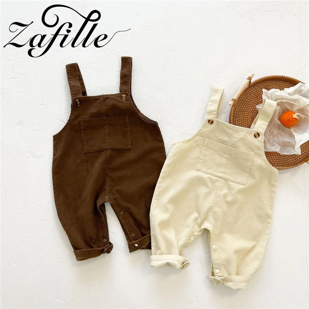 

ZAFILLE Corduroy Overalls Girls Boys Clothes 2022 Spring Kids Toddler Costume Striped Tshirts Casual Baby Set Children's Outfits