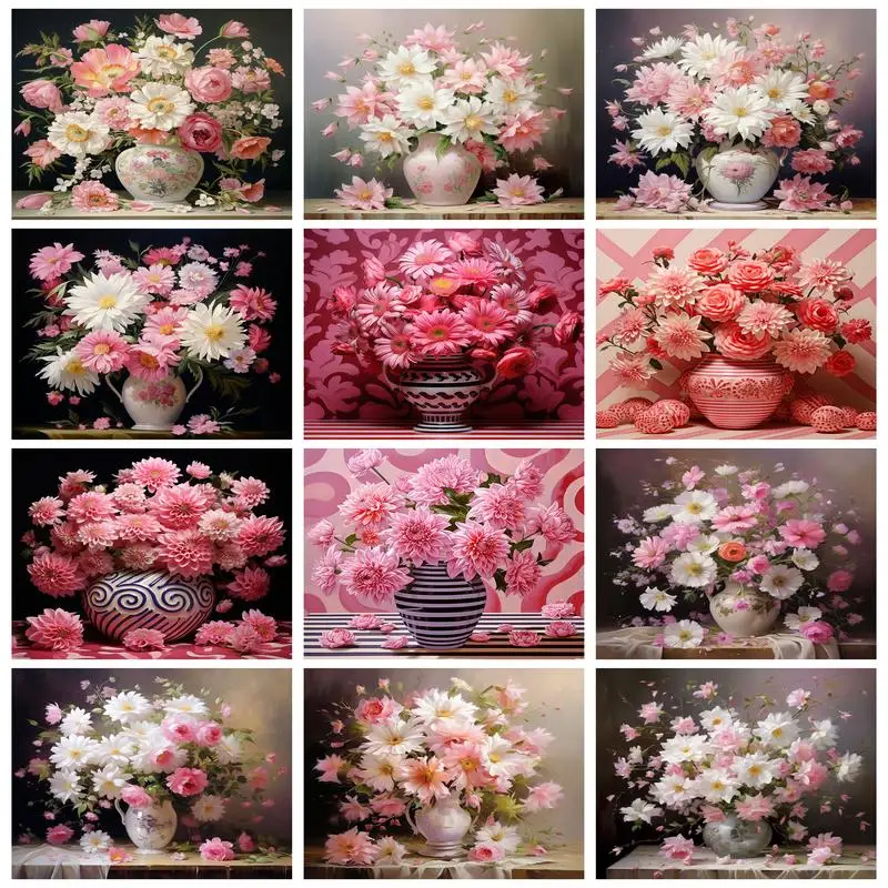 RUOPOTY 5D Art Diamond Painting Flower Full Square/Round Rhinestone Mosaic Embroidery Cross Stitch Kit Home Decor Gifts