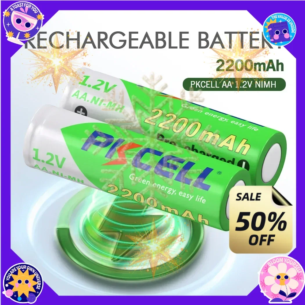 SWZY 2200mAh AA Rechargeable Battery 1.2V NIMH 2A AA Pre-charged LSD Batteries and 2PC Battery Box for Clock Microphone LED New