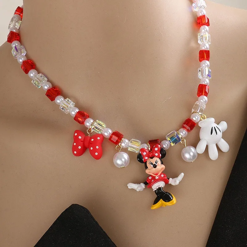 Disney a bonito minnie mickey diversão criativa forma dos desenhos animados moda personalidade decoração colar presentes de férias para homem e mulher
