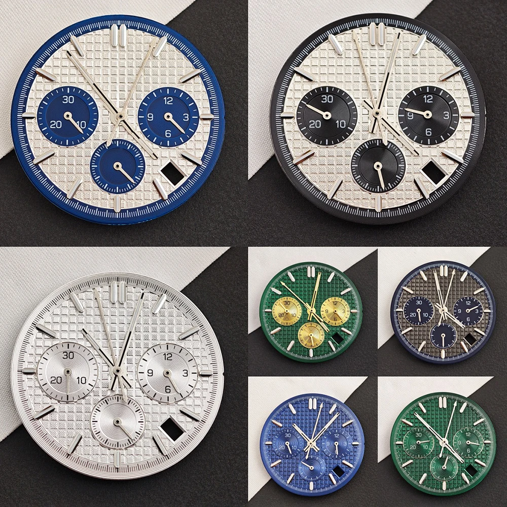 

VK63 dial fashion Green glowing dial 31.8mm dial custom logo watch accessories suitable for VK63 movement DIY part