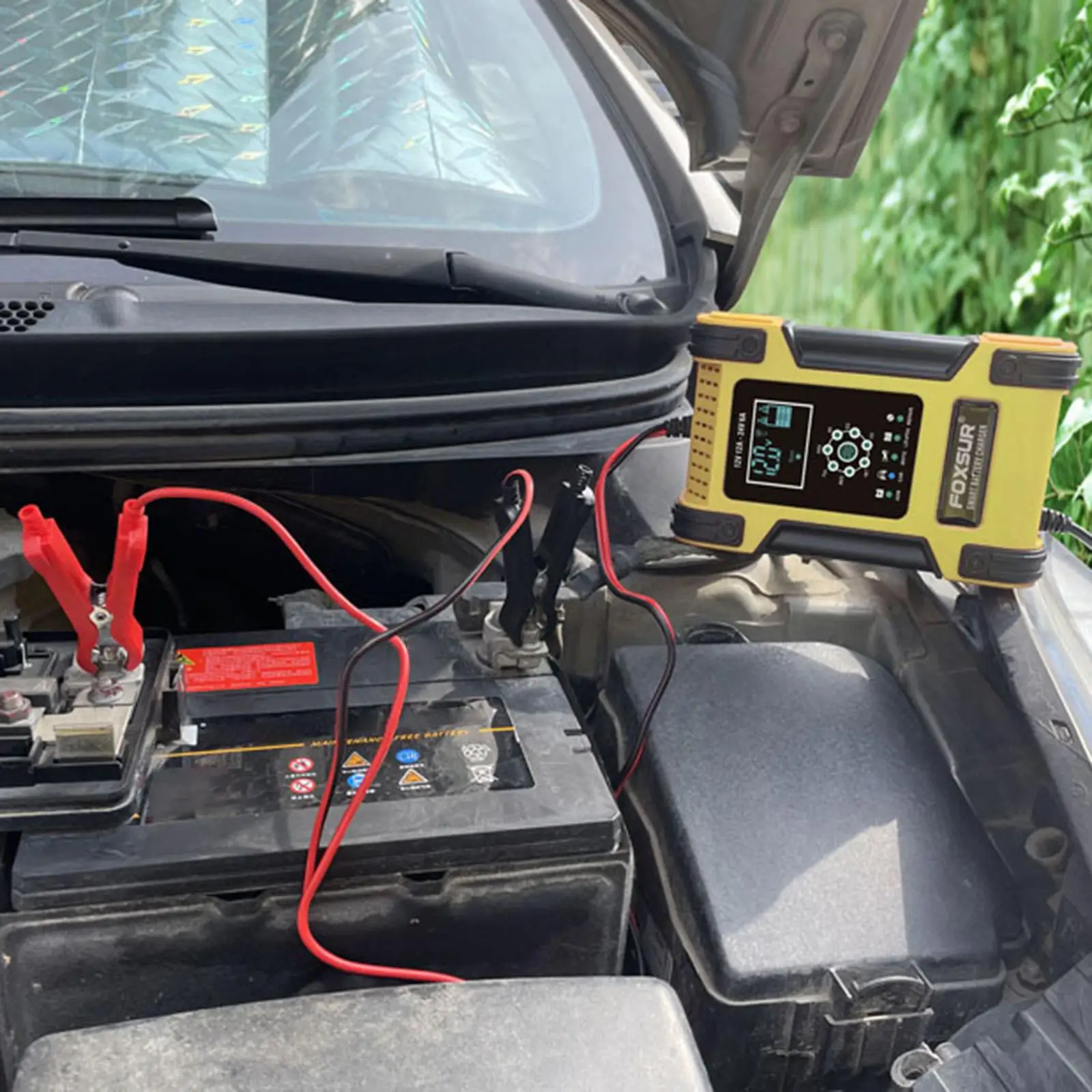 Smart Touch 12V 24V Car Battery Charger with LCD Display Pulse Repair for Truck Boat Motorcycle