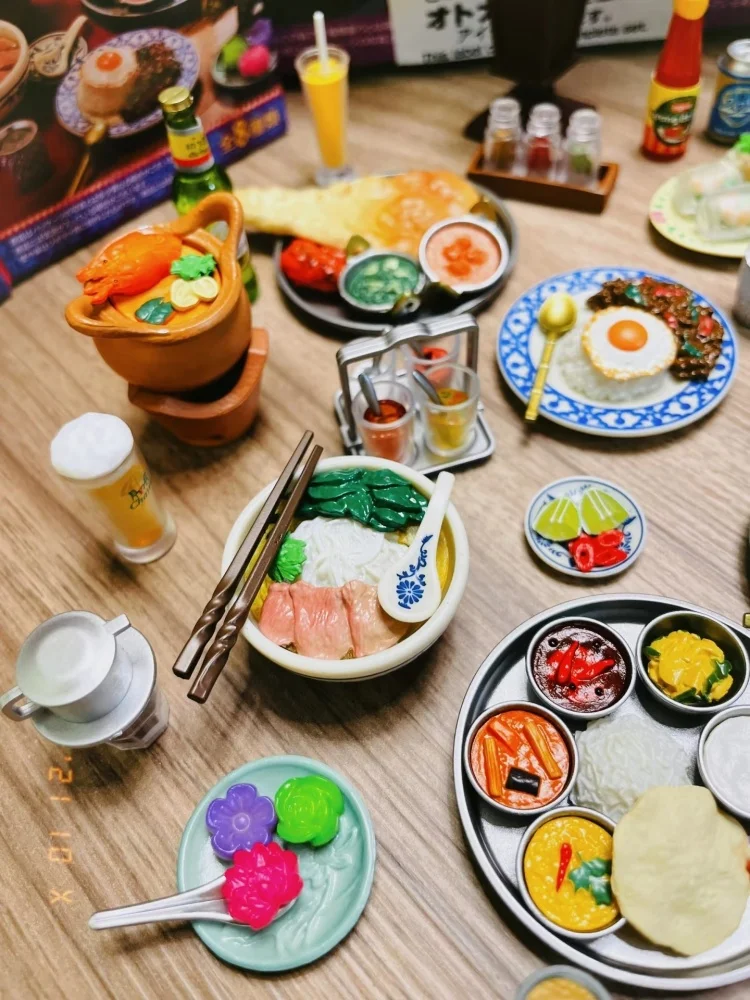 ฟิกเกอร์ Re-Ment ชุดอาหารเอเชีย กล่องสุ่มขนาดเล็ก ฉากจิ๋ว ของเล่นขนม ของสะสม ของขวัญสำหรับเด็ก