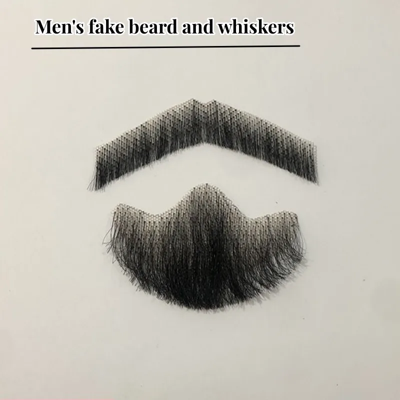 Fake Beard Adhesive Stick Simulated Beard Goat Beard Real Human Hair Men's Fake Beard Collar Beard