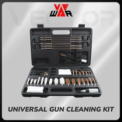 Kit de accesorios de limpieza de cañón de pistola de Rifle Universal, Juego de cepillos, caja de aluminio, herramienta y estuche, mira telescópica de caza