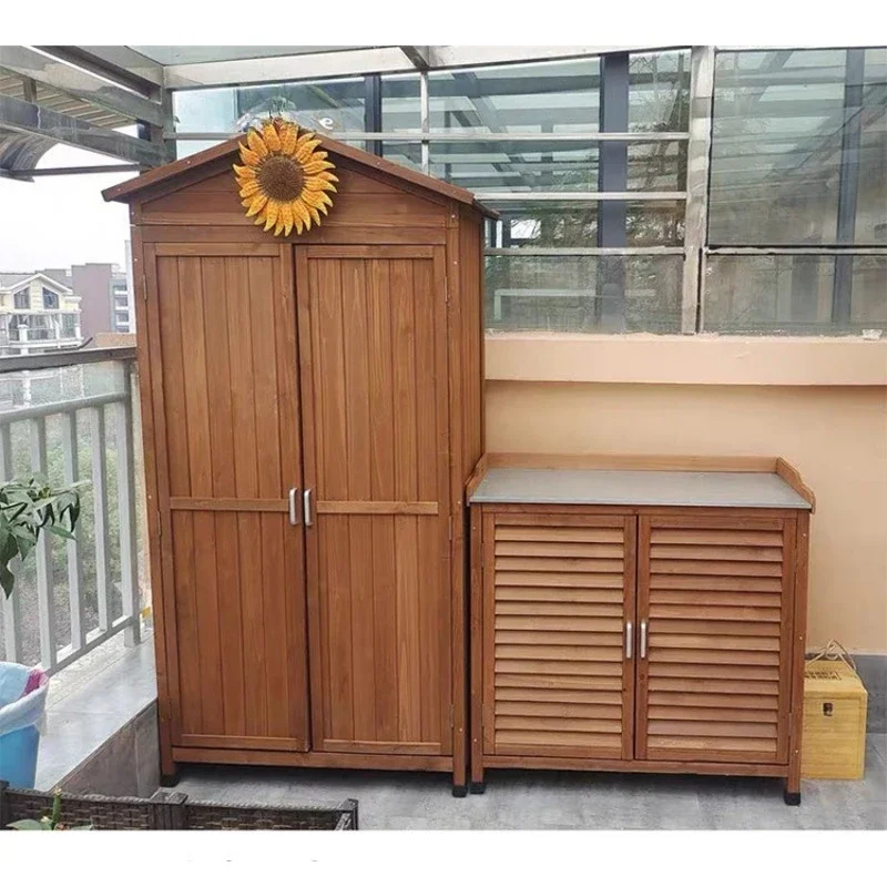 Outdoor Tool Cabinet Garden Waterproof Sunscreen Storage Cabinet Outdoor Villa Locker Shoe Cabinet Balcony Locker