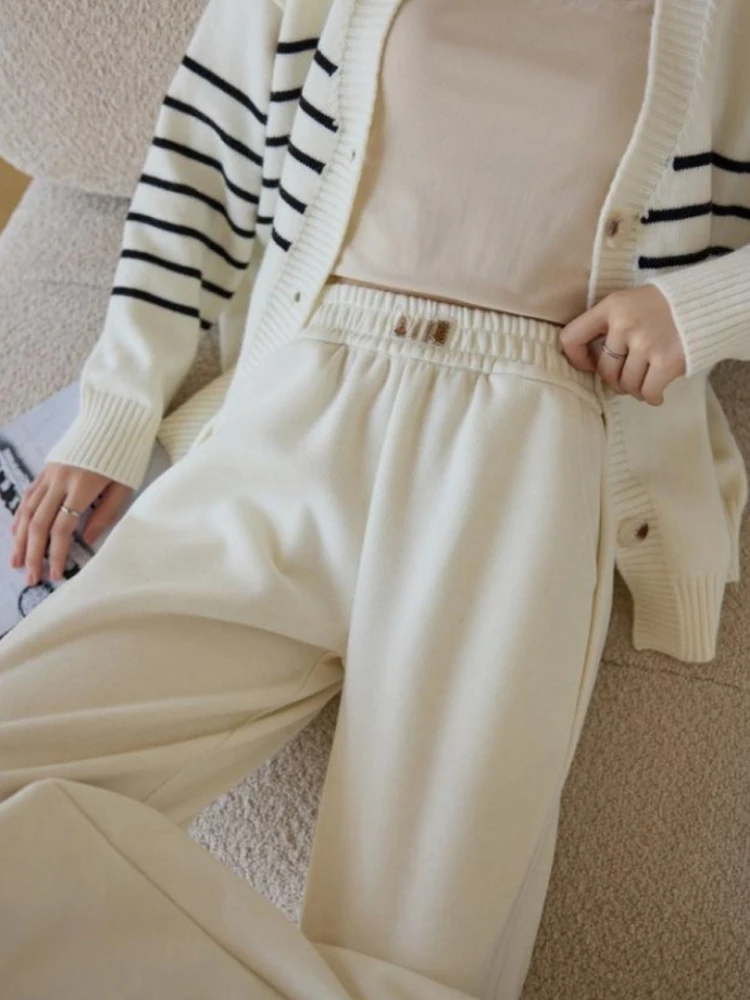 Autumn Winter New in Narrow Wide Leg Pants for Women Elegant Commuting Fashion Loose Fit Sports Leisure Straight Leg Pants