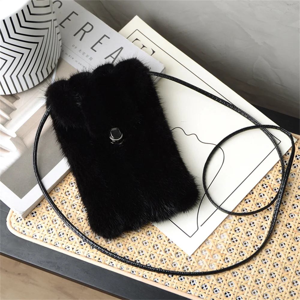 

Mink Fur Women's Elegant Vintage Crassbady Bag Trndy Habdbag Women Fashion All-Match Retro Bag For Daliy Luxury Designer Bags