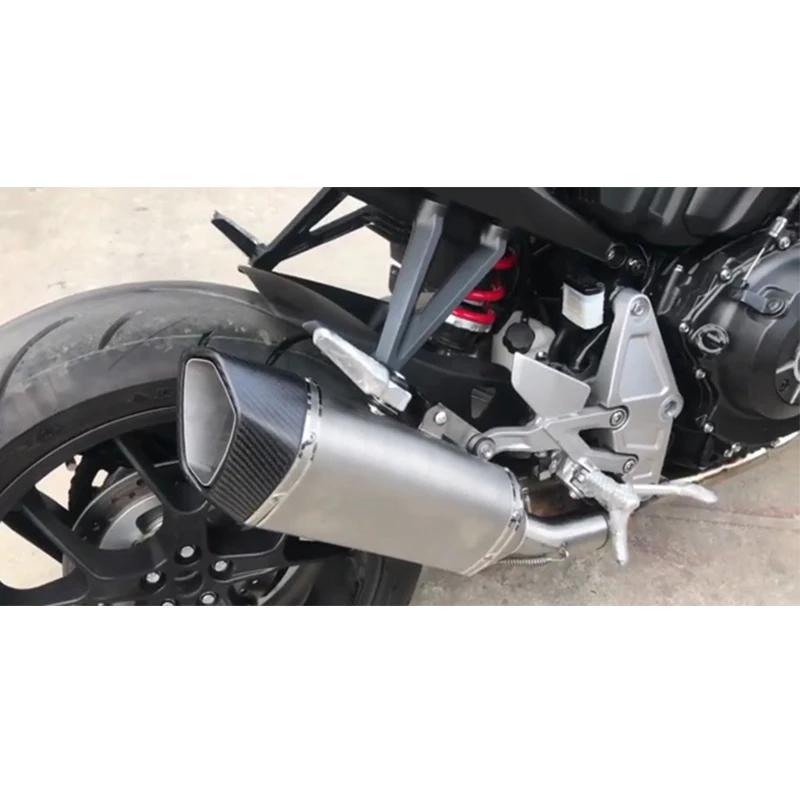 60mm Universal Motorcycle Exhaust Pipe For Yamaha R1 2004 xre300 Kawasaki Z650 Z900 Carbon Fiber Muffler With Db Killer Parts