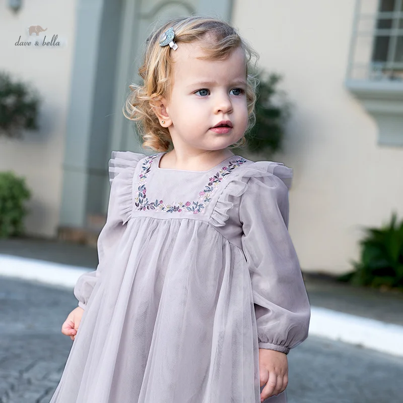 Dave Bella Princess Dress for Girls Children Baby 2024 New Spring Noble Charm Sweet Classy Lovely Mesh Fashion Party DB1248204