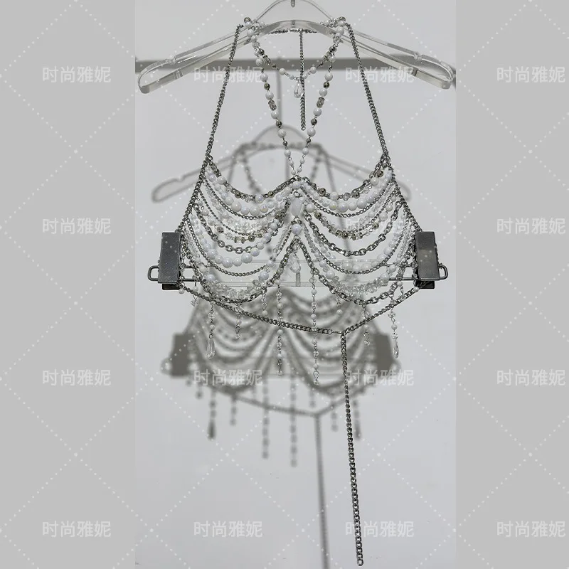 New Bust Jewelry Body Chain Hottie Tassel Bra Trendy Bikini Party Backless Neck Pendant Beaded Bustier