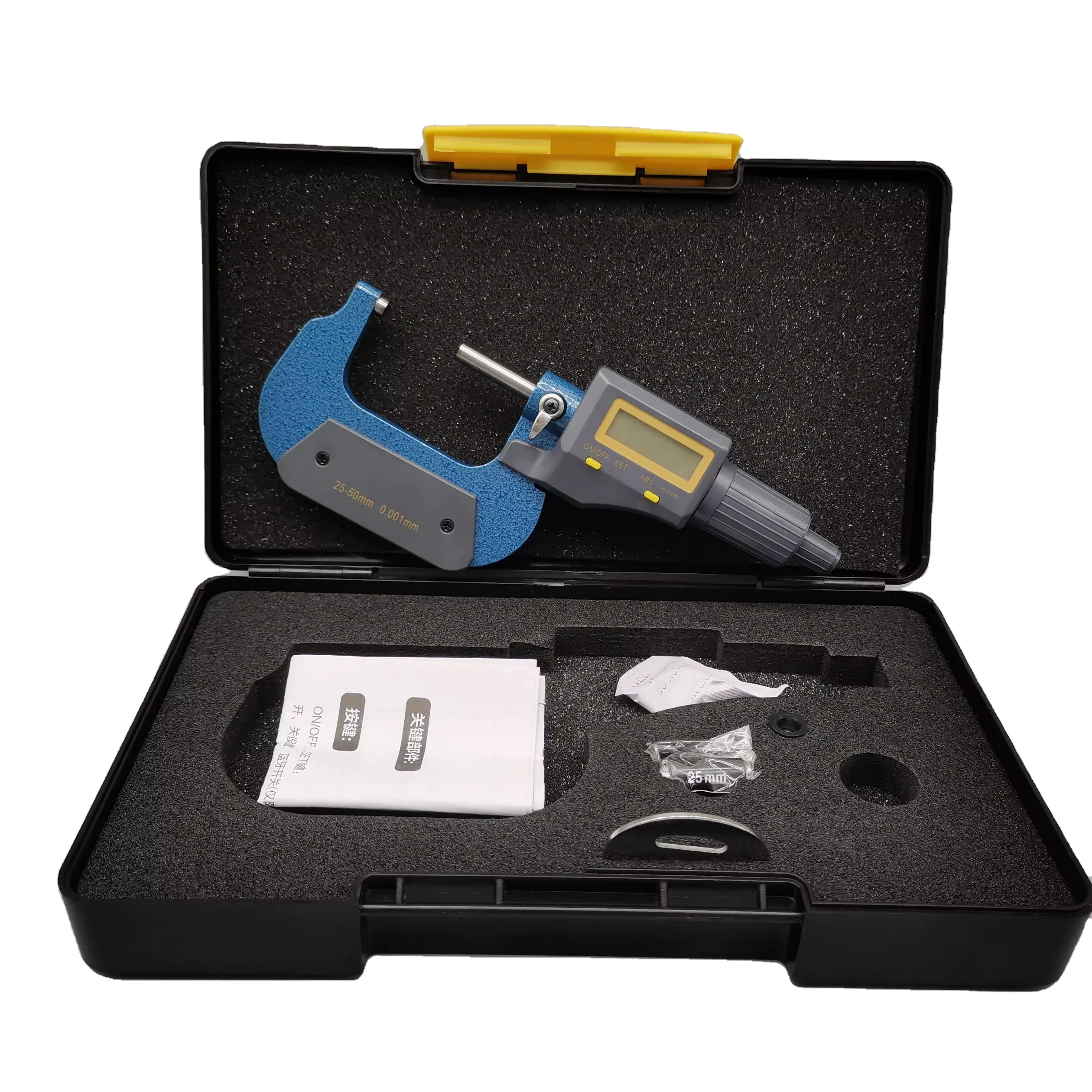 

25-50mm Digital Electronic Micrometer 0.001mm Micron Outside Gauge Thickness Measuring Tool