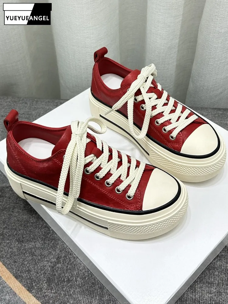 الترفيه نمط الإناث جلد البقر جولة تو الدانتيل متابعة مضخات بلون جلد طبيعي منصة الارتفاع زيادة أحذية عالية الكعب #1