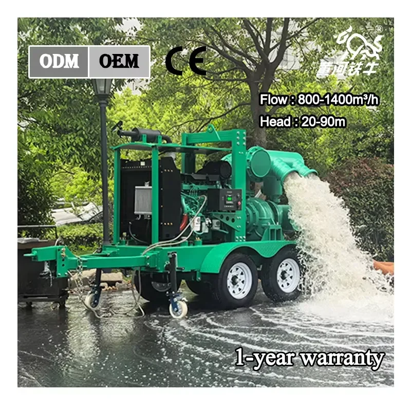 High Vacuum diesel Driven Urban Drainage Pump Sewage Dredging Self Suction Pump
