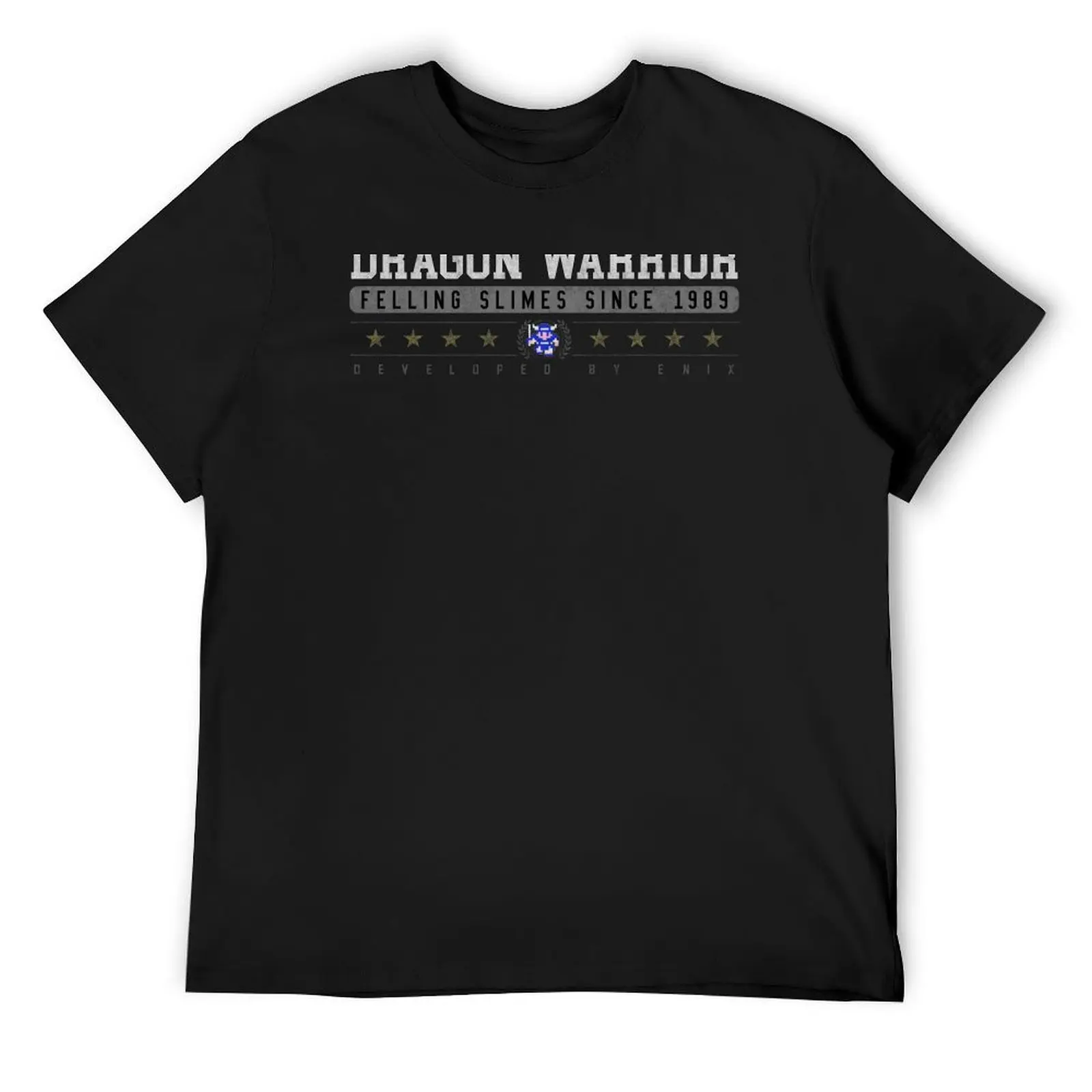 

Dragon Warrior - Vintage - Black T-Shirt anime oversize t-shirts man heavyweights for a boy plain white t shirts men