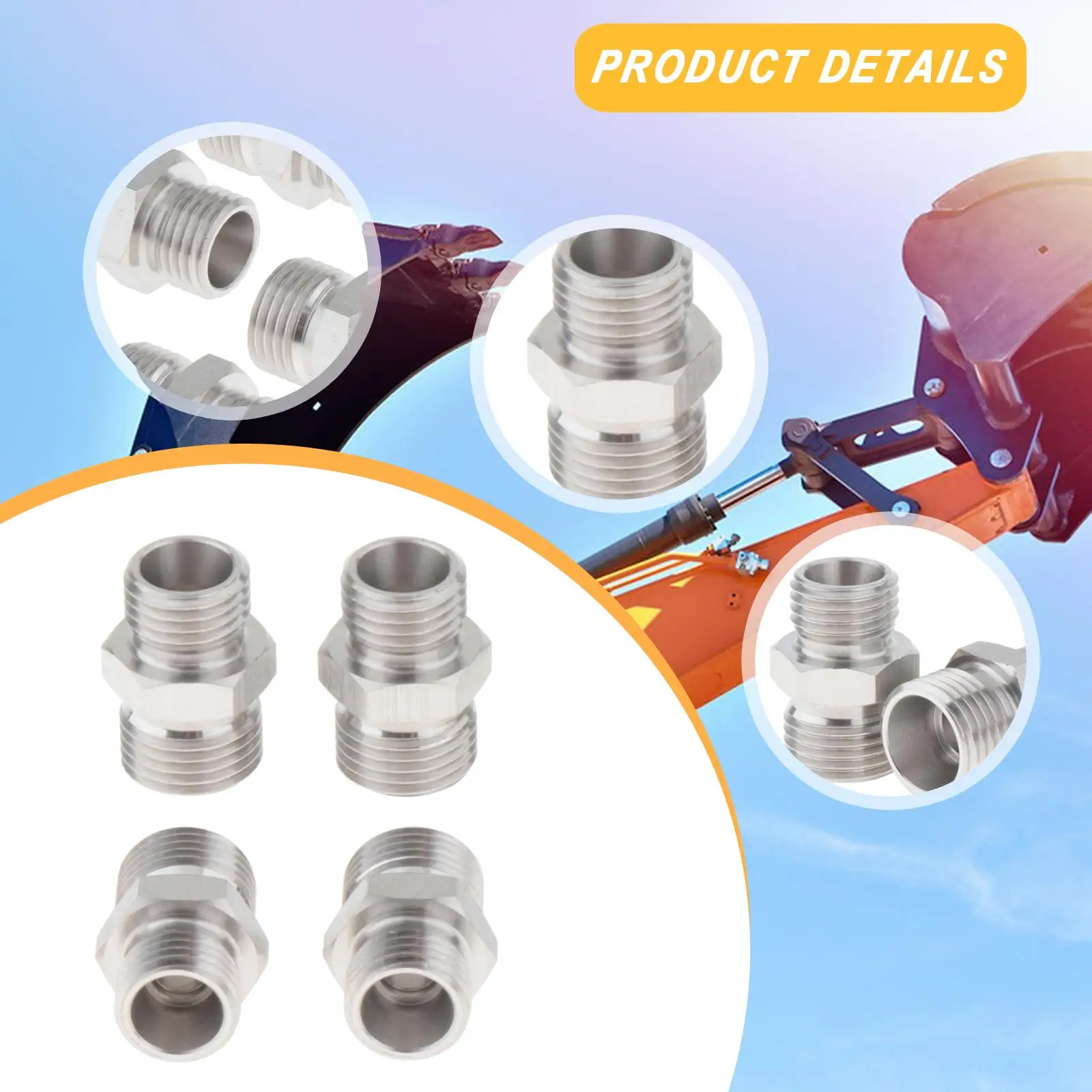 4 × 115757 محولات تركيبات تركيبات مرفقة هيدروليكية لأجهزة الخيوط #5