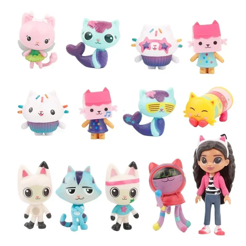 

13pcs Gabby Dollhouse Handmade Model Decoration Figures Cartoon Anime Doll Toys Ornaments Baby Shower Boys Girls Birthday Gift