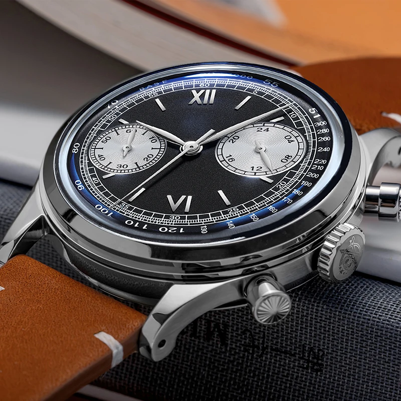 ADDIESDIVE VK64 Multifunctional Chronograph Watch 10Bar Waterproof Mens Leather Watch Quartz Watches Reloj Hombre AD2037