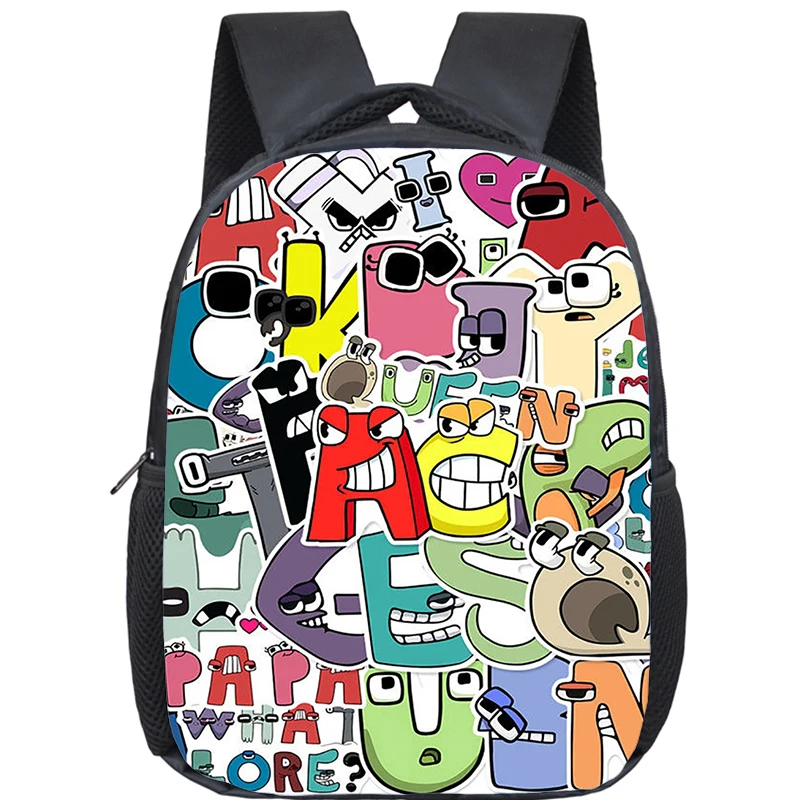 Alphabet Lore Backpack Boys Girls Kindergarten Bag Letter Cartoon Print Kids Backpacks Waterproof School Bags Childcare Bookbag