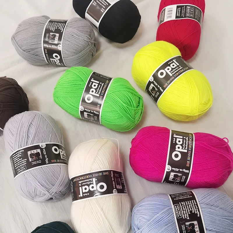 1*100g ball Opal wool yarn Uni 4ply yarn Sock Yarn 75% wool, 25% polyamide/ Nylon  socks knitting yarn