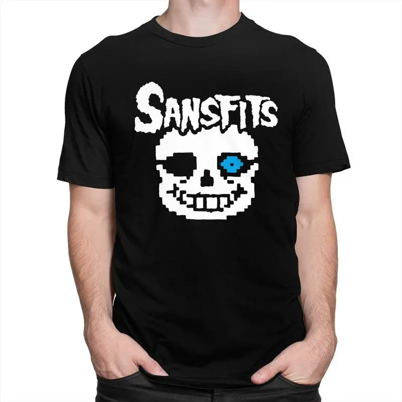 Custom Fashion Sansfits Bad Time T Shirt Men Undertale Sans T-shirt Casual Tee Tops Pure Cotton Slim Fit Tshirts Gift