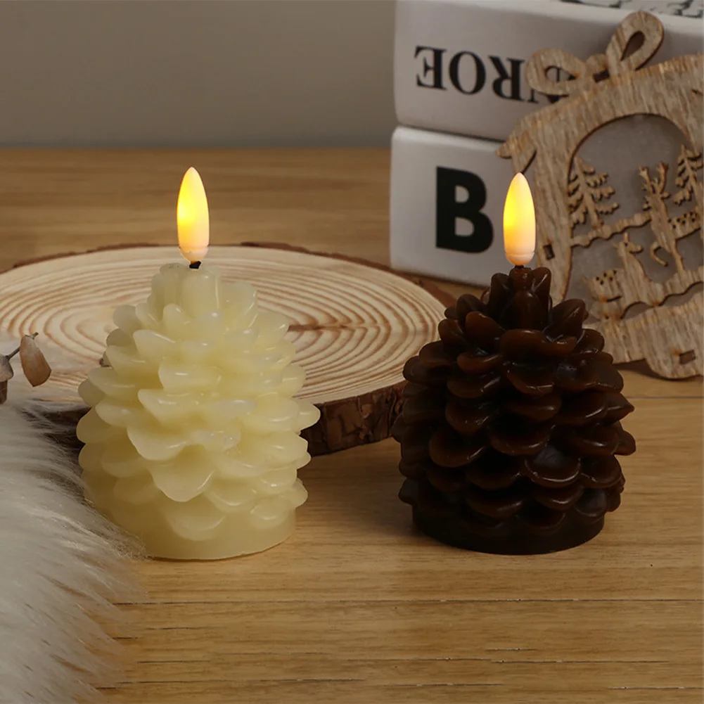 Pinecone Flameless Candle Light Flickering Flameless LED Lights For Halloween Christmas Wedding Centerpiece Table Decoration