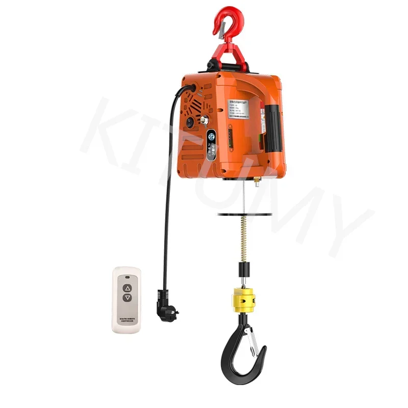 500KG Load Portable Electric Winch Traction Hoist Manual/Remote Control/Wire Control Electric Hoist 220V/110V Hoist Lifting Tool