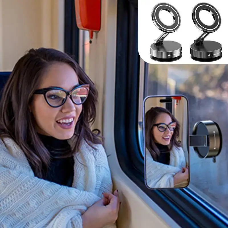 Vacuum Magnetic Phone Holder Rotating Suction Cup Phone Mount Angle Adjustable Smartphone Support Automobile Accessories