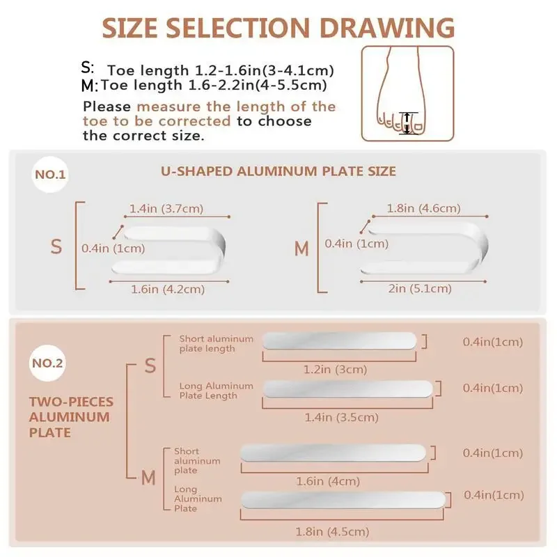 مصحح أصابع المخلب مع ثني شريط الألومنيوم ، مستقيم جبيرة أصابع القدم ، مصحح منحني ، واقي محاذاة ، أدوات قدم