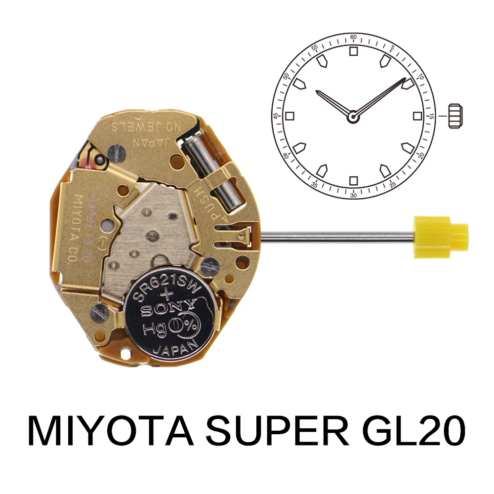 Miyota GL20 Movement Japan Miyota GL20 Super Movement Repair Accessories 2Hands Movement One Of Signature 2 Hand Standard