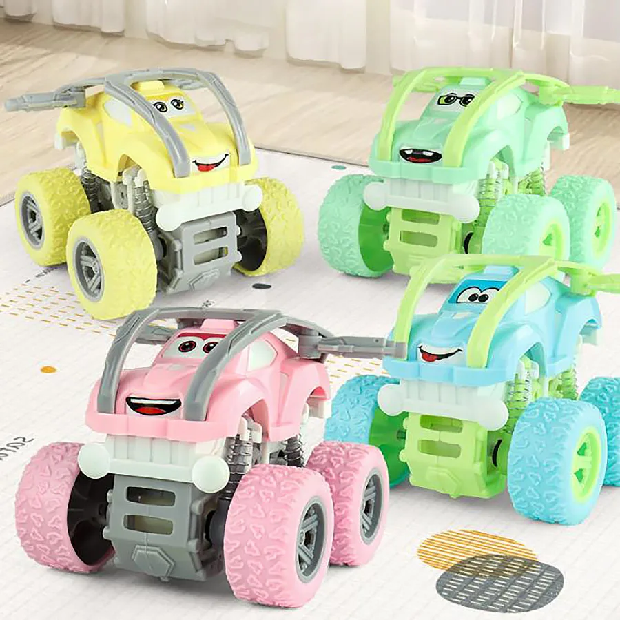 Children's four-wheel drive inertial stunt rotating off-road vehicle model fall resistant boys and girls toys tumbling car toys