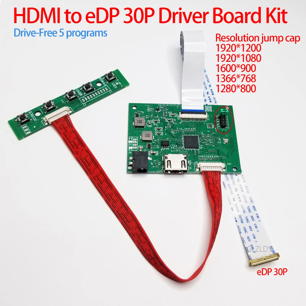 Drive free LCD Driver Controller Board For N140HGE-EA1/EAA/EBA Kit DIY HDMI Laptop Screen Driver Board 30 Pin EDP 1920x1080