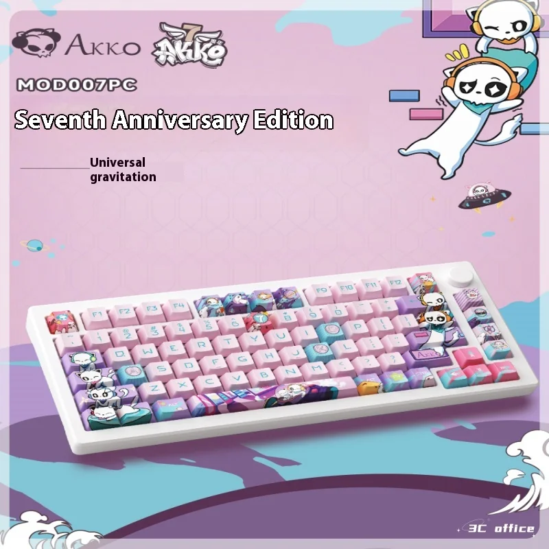 

Akko Mod 007pc 7th Anniversary Mechanical Keyboard Wired 82 Keys Full Key No Punch Hot Swappable Ergonomic Gaming Keyboard