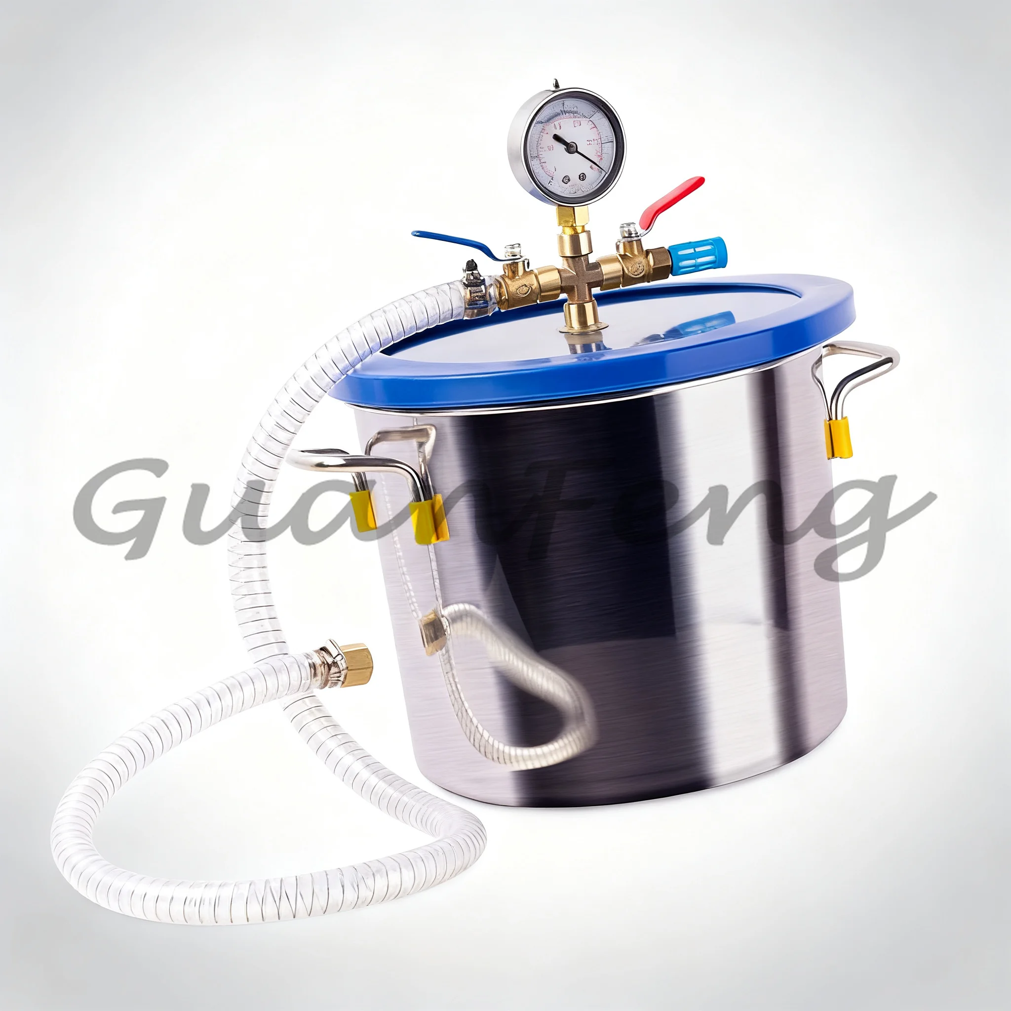 6 Gallon 27L Vacuum Degassing Chamber 304 Stainless Steel Defoaming Bucket 30x30CM Acrylic Lid for AB Adhesive