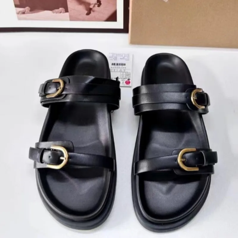 2025 Women's Summer Shoes Casual Platform Leopard Print Outside Beach Shoes for Ladies Open Toe Plus Size Fashion Footwear image 3